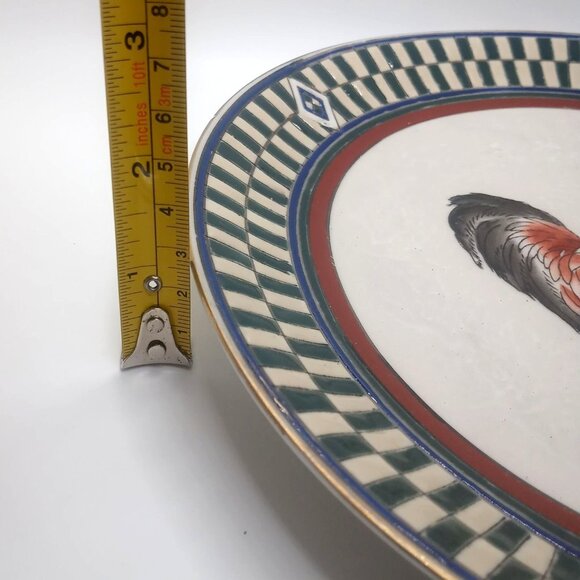 Vintage Ellas Rooster Decorative Plate 10" Diameter Hand-Painted Ceramic - Picture 12 of 12